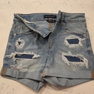 Aeropostale Women's Ripped Jean Shorts - High-Rise Midi Shorts Sz 00. Never Worn
